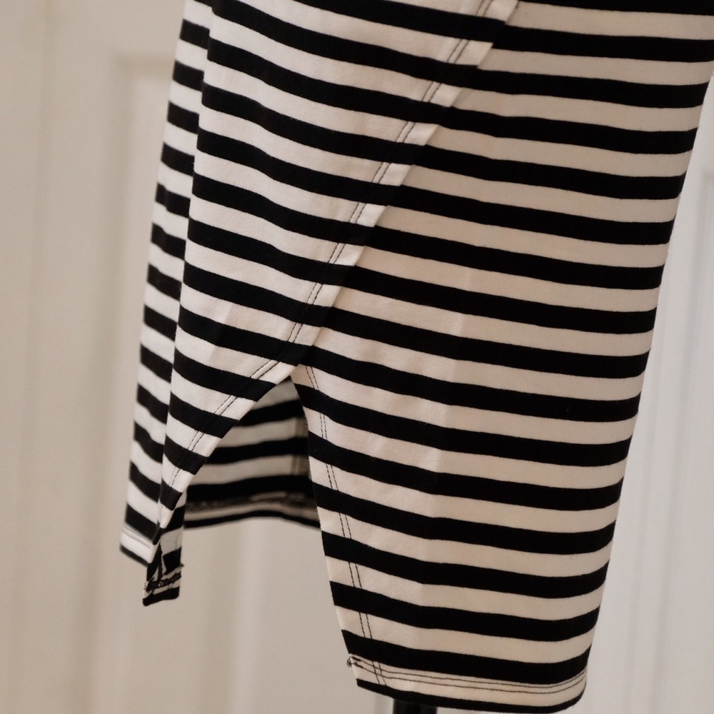 Express Midi Black & White Stipped dress Sailor chic Nautical aesthetic - Picture 6 of 7